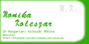 monika koleszar business card
